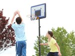 Lifetime 1221 Pro Court Height Adjustable Portable Basketball System, 44 Inch Backboard